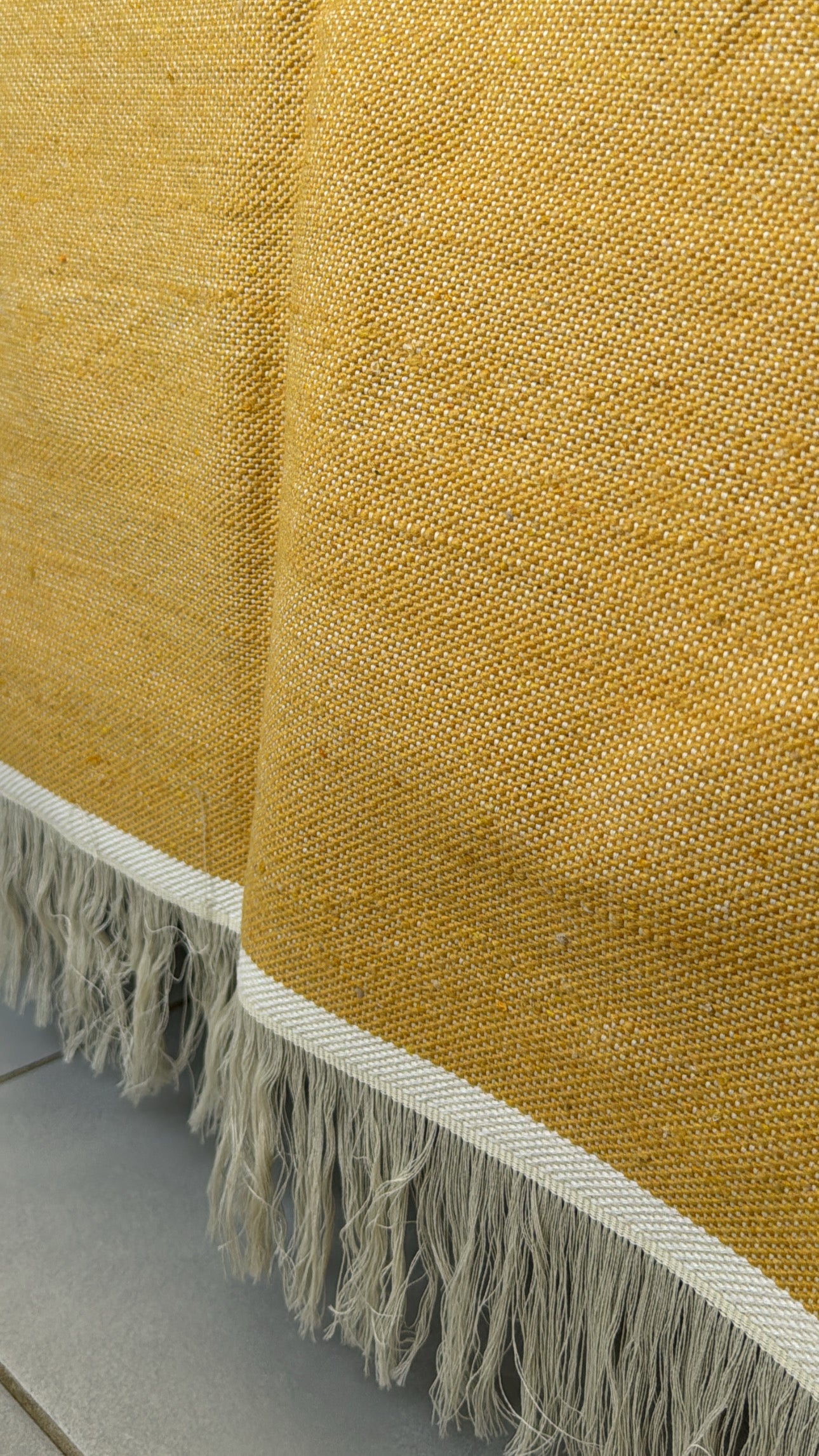 Plaid à frange Coton - Jaune