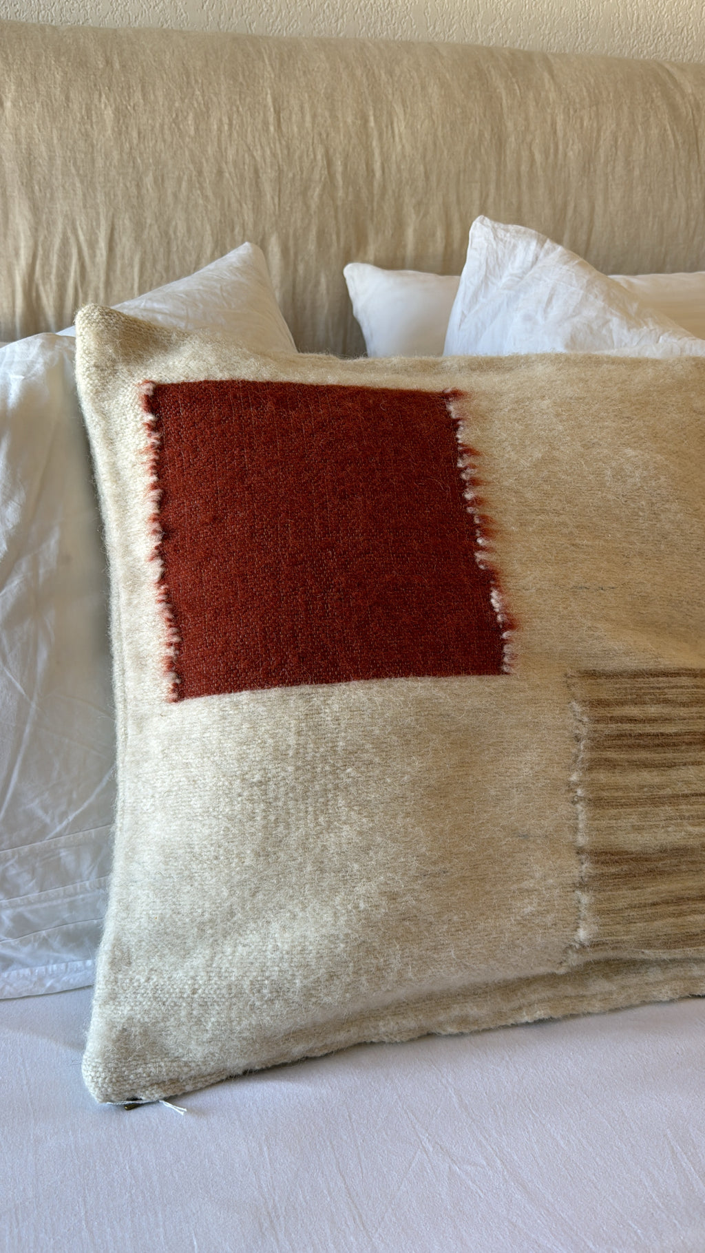 Coussin en laine - Patchwork