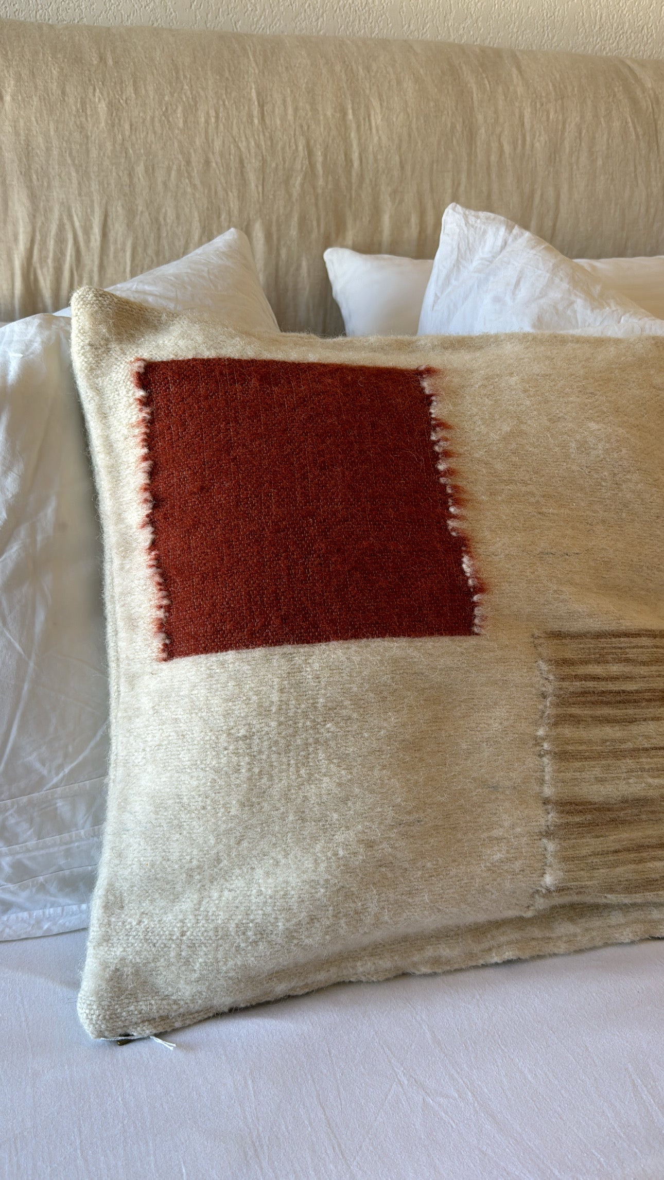 Coussin en laine - Patchwork