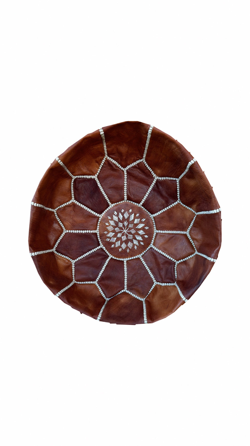 Pouf marocain traditionnel en cuir