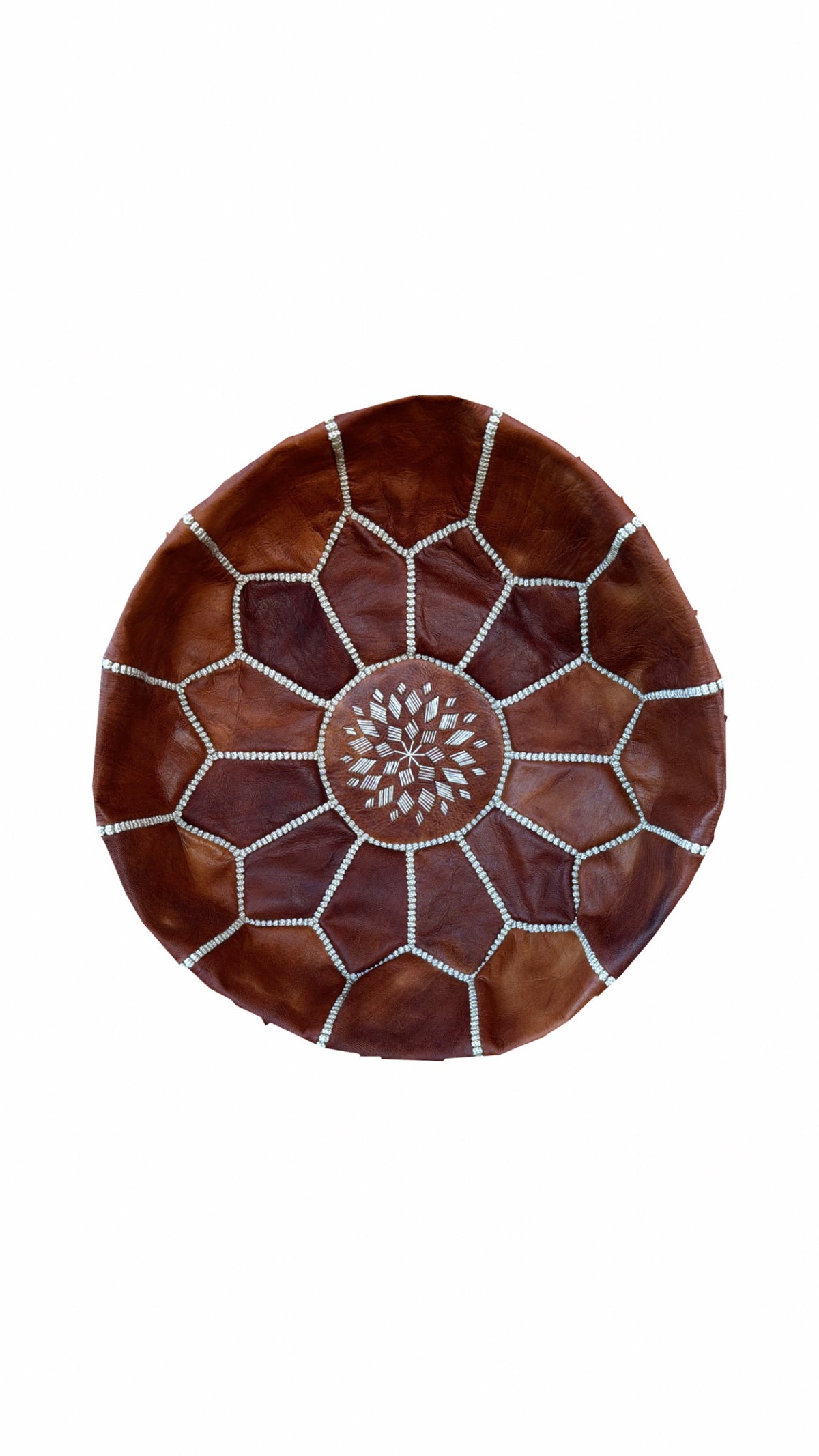 Pouf marocain traditionnel en cuir