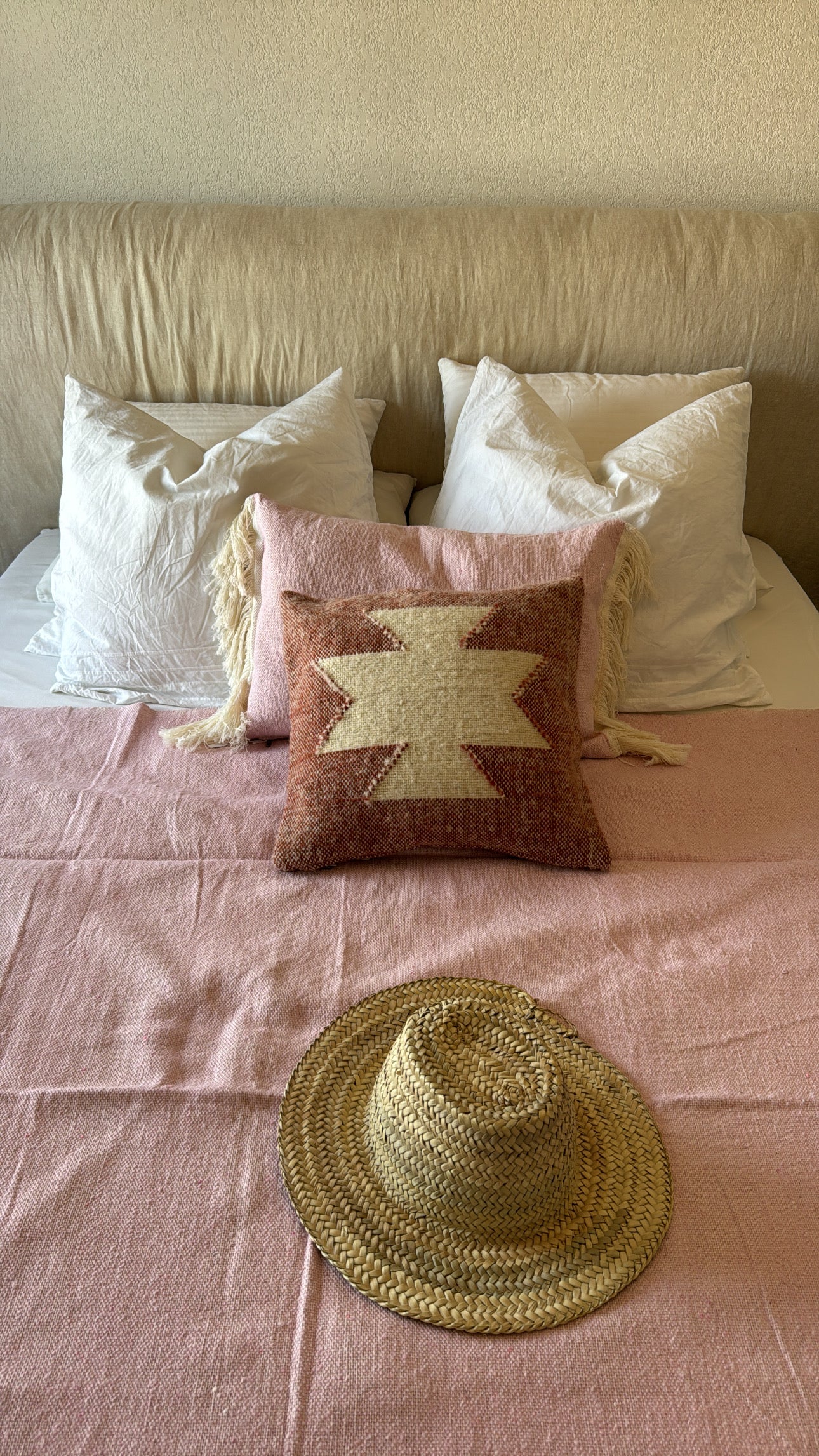 Coussin Tribale en laine - Bordeaux