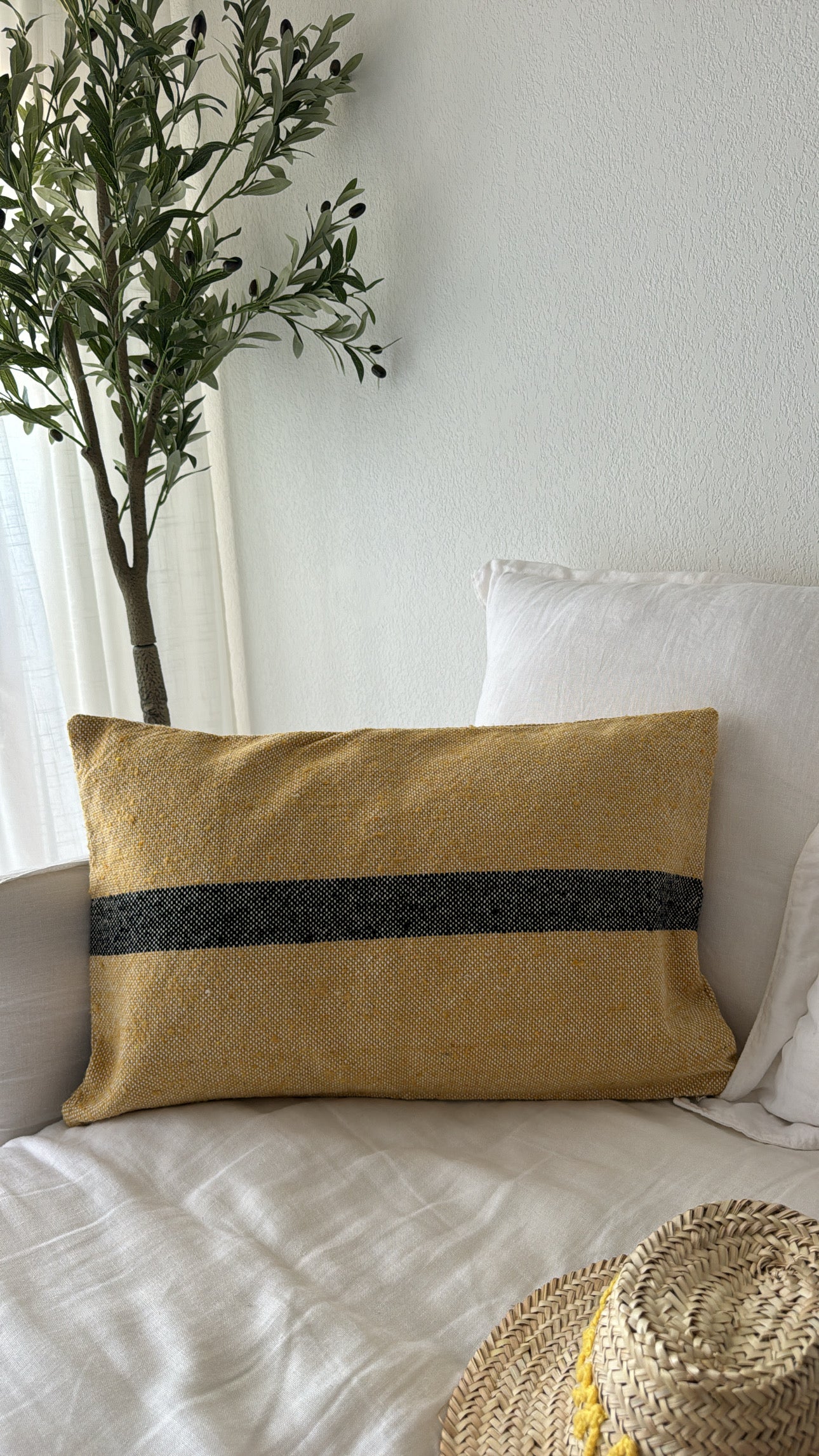 Coussin en coton - Moutarde