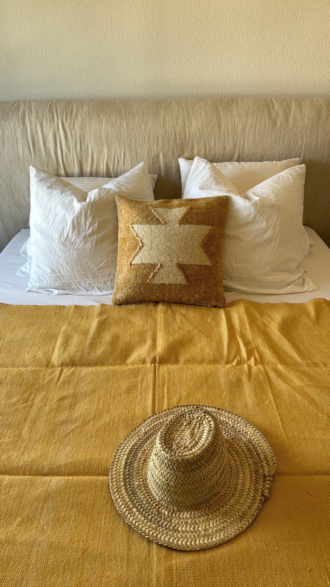 Plaid à frange Coton - Jaune