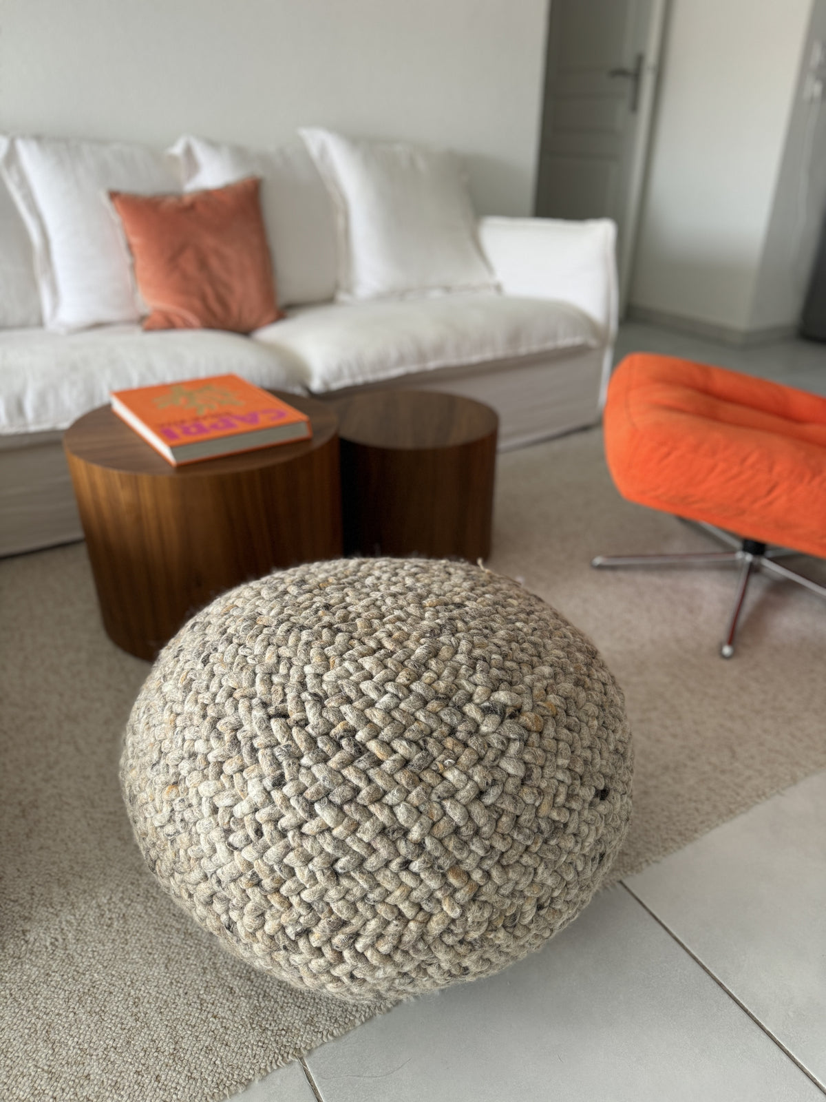 Pouf Galet en laine