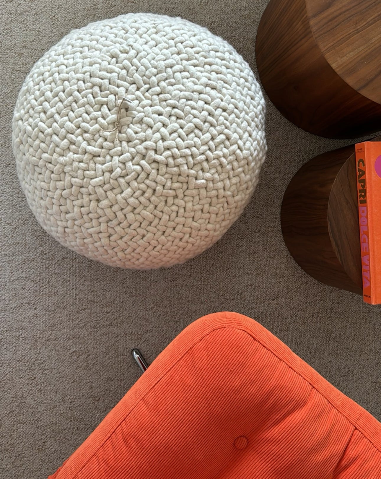 Pouf Galet en laine