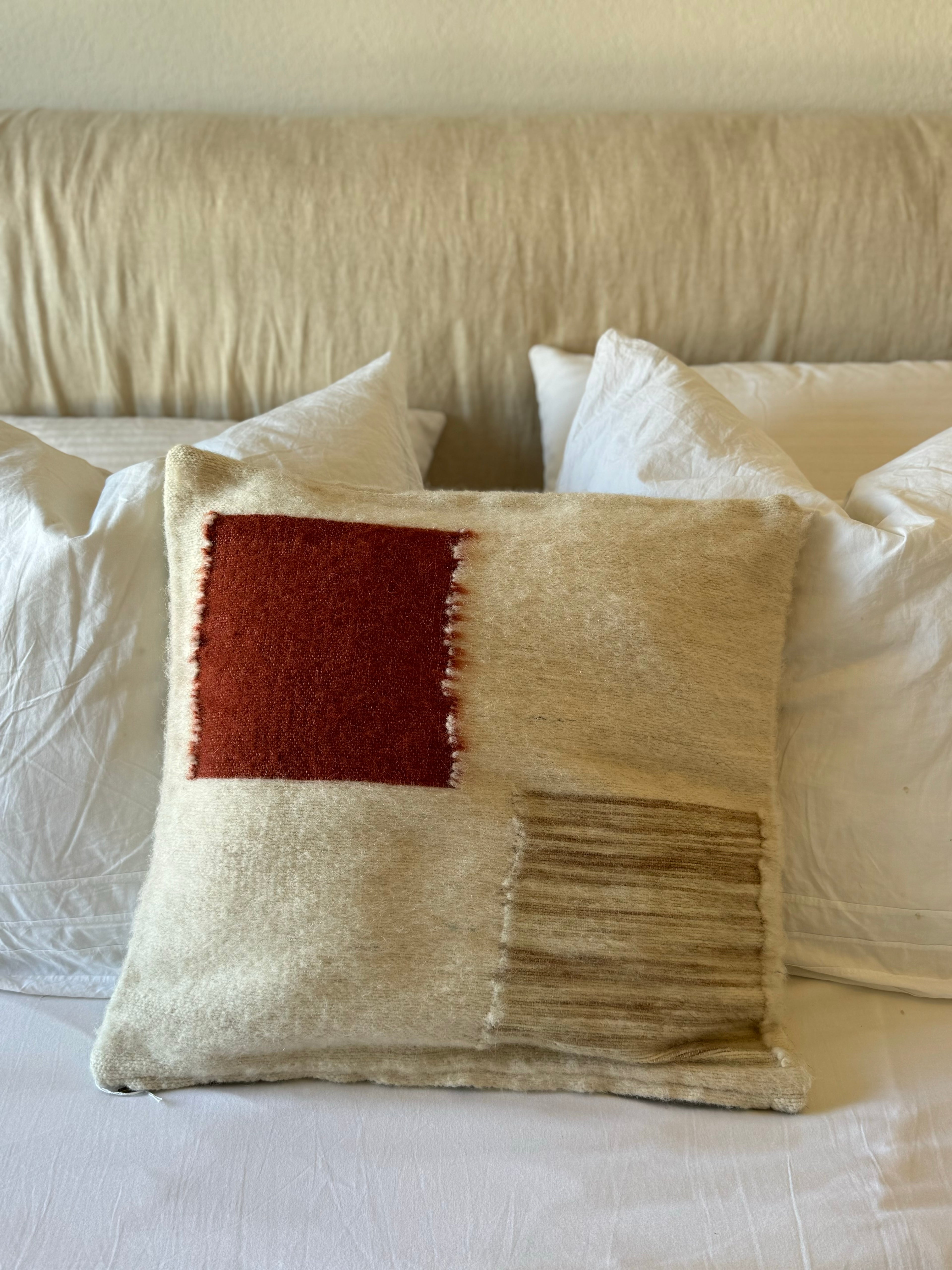 Coussin en laine - Patchwork
