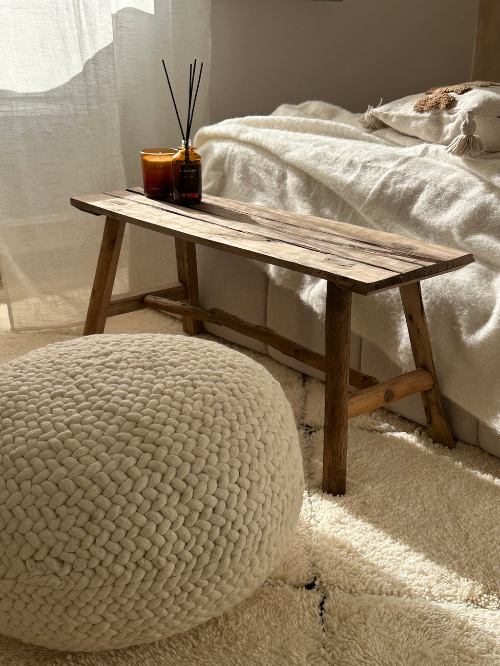 Pouf Galet en laine