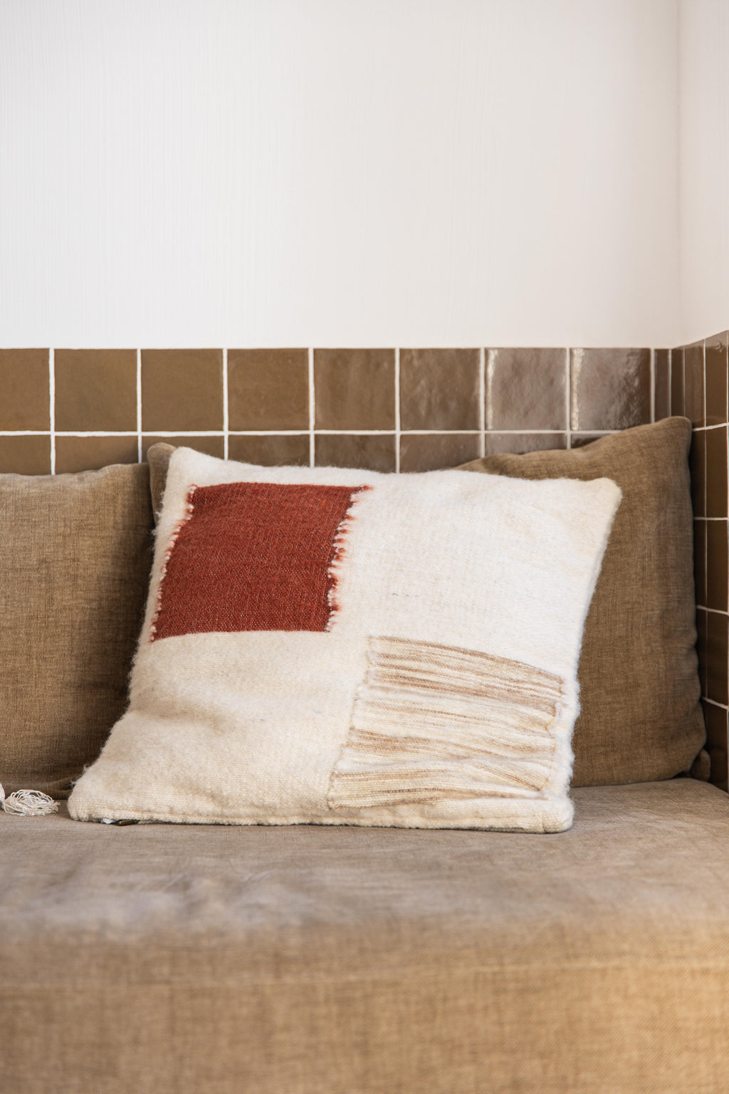 Coussin en laine - Patchwork