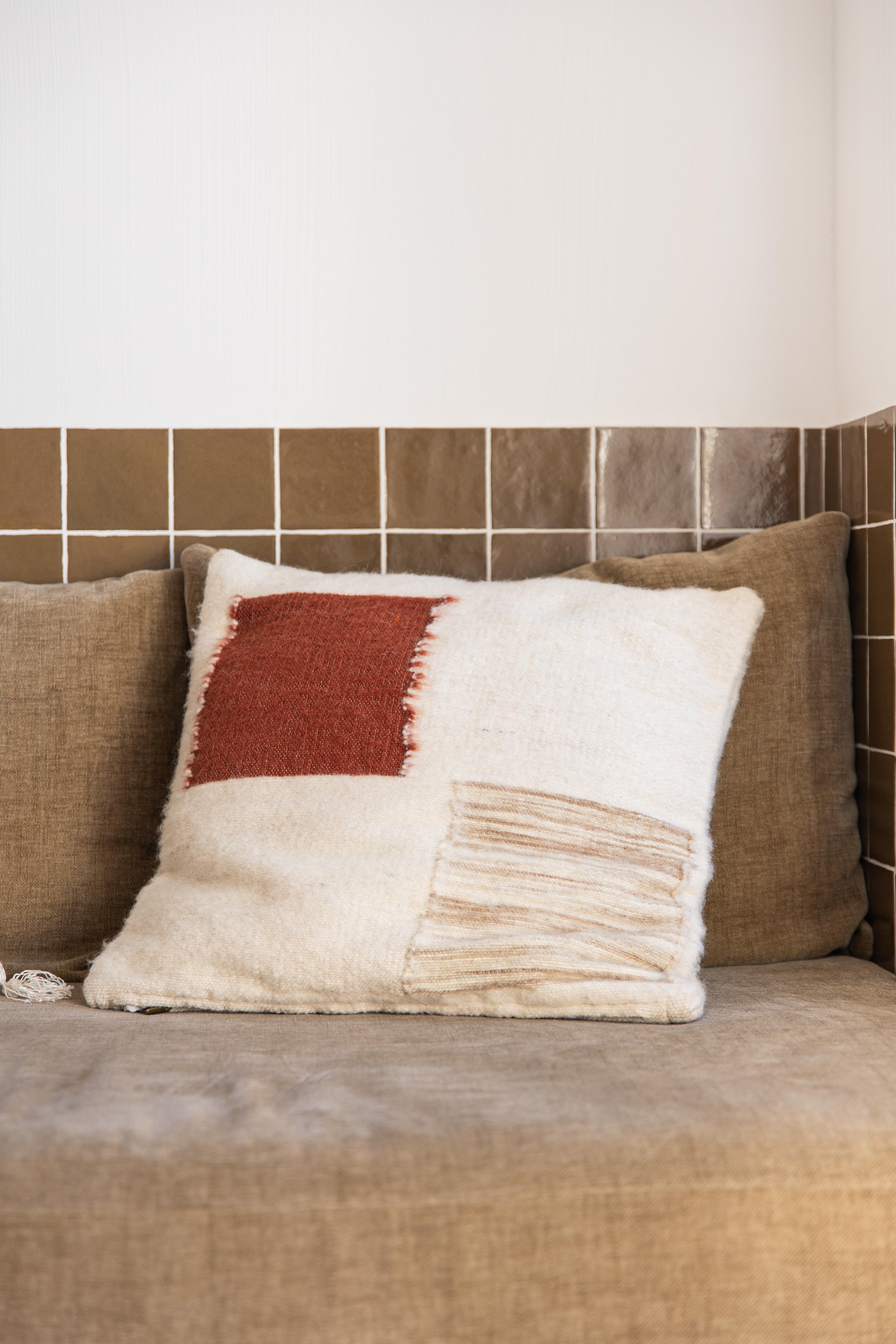 Coussin en laine - Patchwork