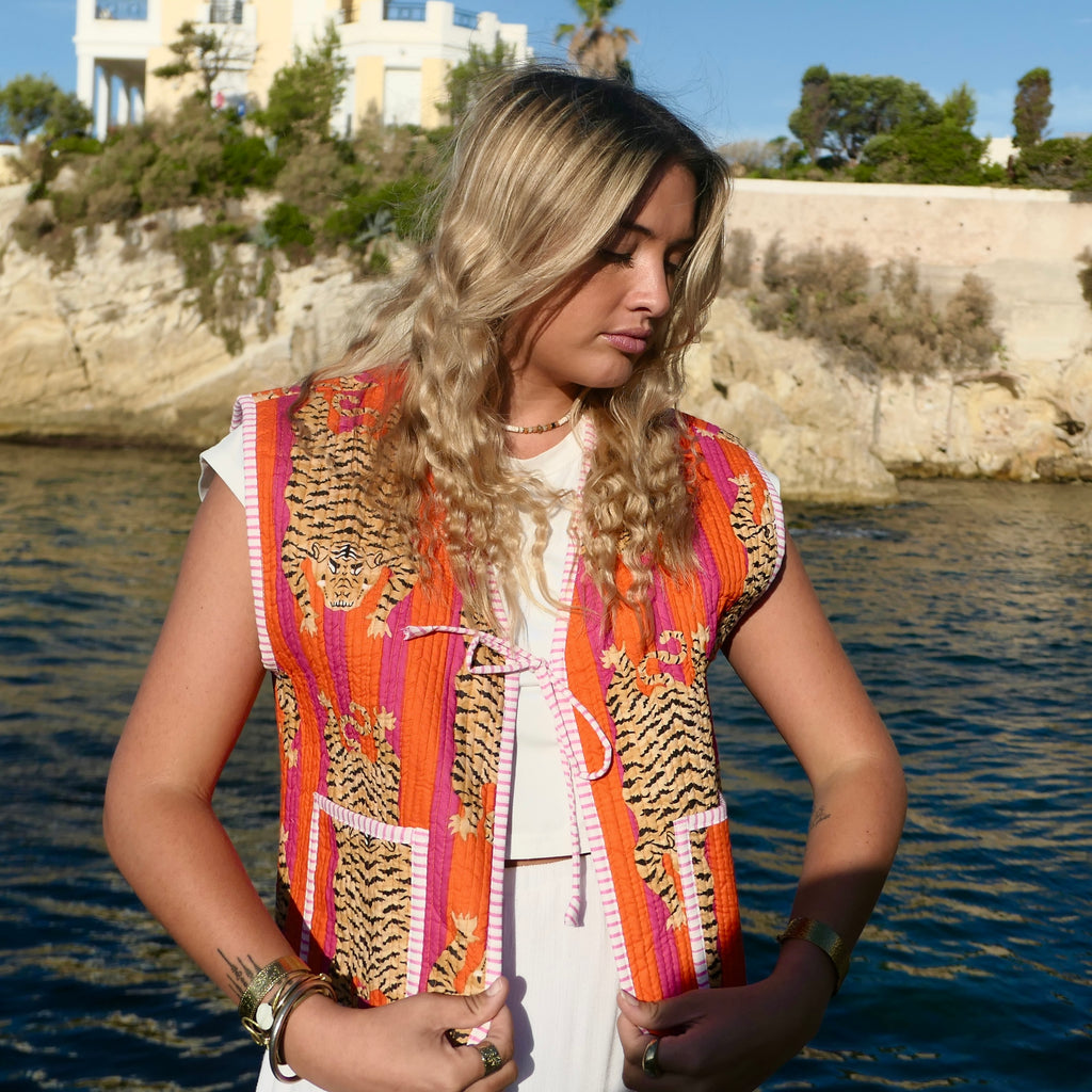 Gilet matelassé sans manche - Tigre