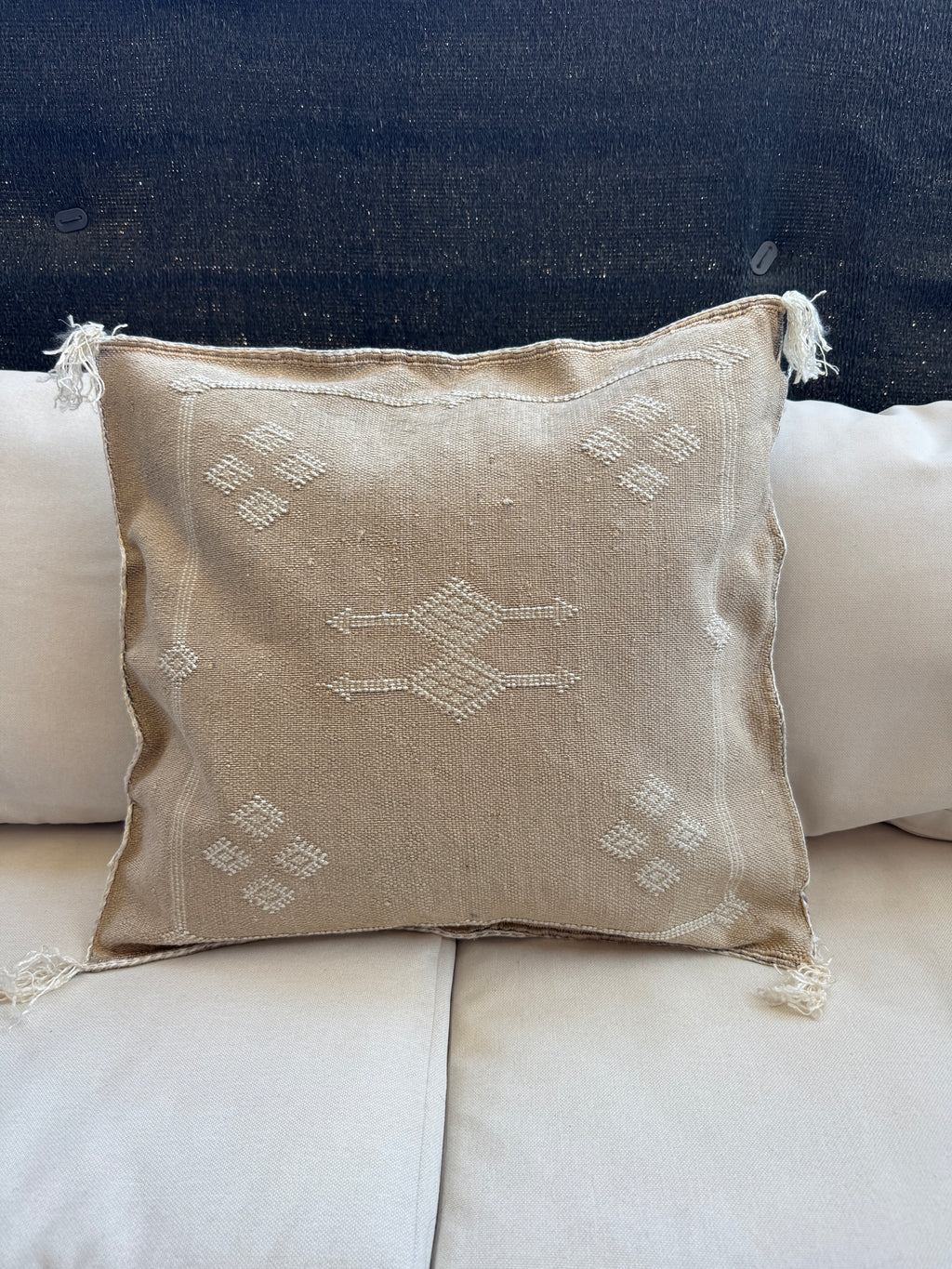 Housse de coussin Sabra en soie végétale - Crème
