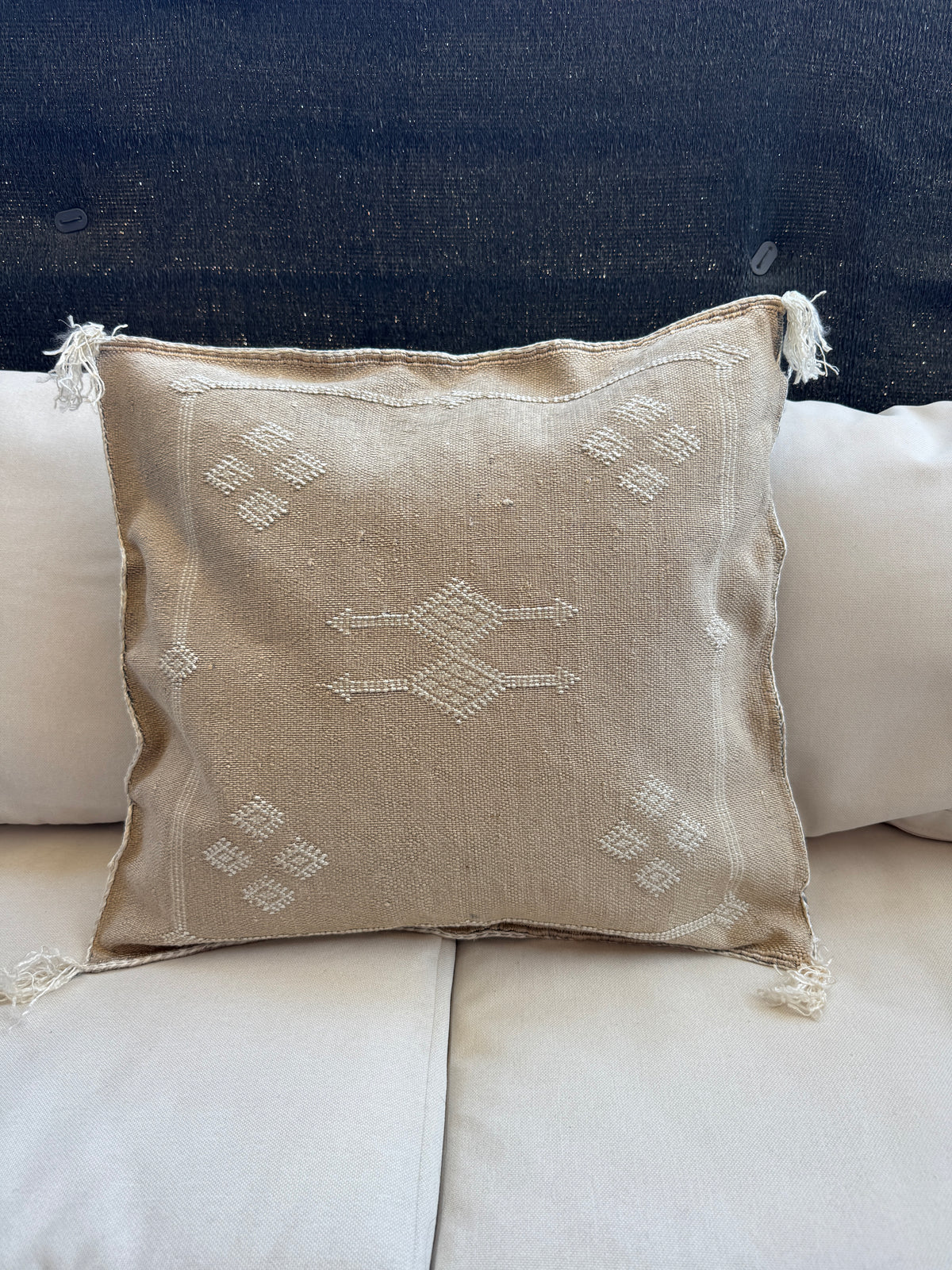 Housse de coussin Sabra en soie végétale - Crème